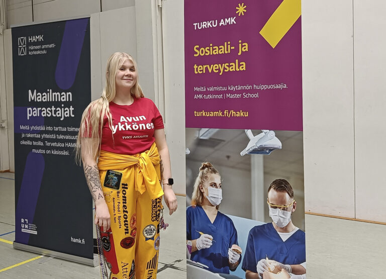 Jasmin Röyhkiö kävi kertomassa omista amk-opinnoistaan.