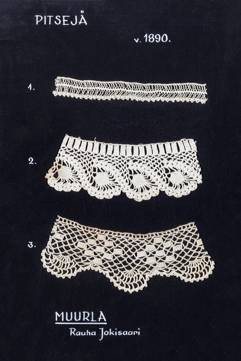 Salon seudun ammattiopistossa säilyneet tekstiilinäytteet antavat arvokkaita pilkahduksia salolaisten pukeutumisesta ja kodintekstiileistä menneinä vuosisatoina.