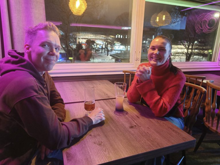 Samu Saarinen ja Inga Kähkönen pitivät Ravintola Musinen tunnelmasta.